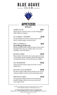 Menu photo 8 Blue Agave Club Pleasanton, CA Menu photo 8 Blue Agave Club Pleasanton, CA