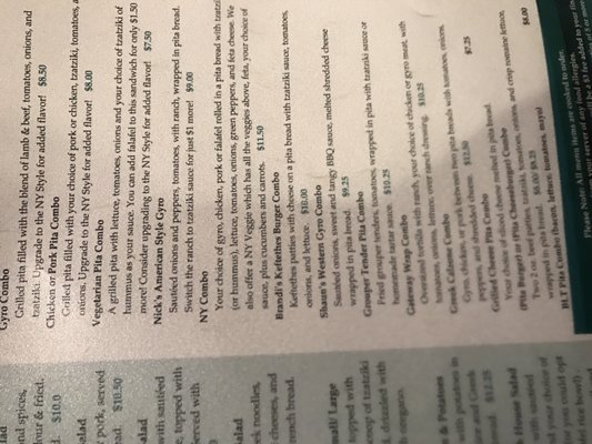 Menu photo 4 The Gateway To Athens Concord, NC