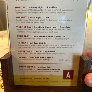 Lefty's Day and Night - The week of value at a glance! - Bars Near Me - Austin, Texas Lefty's Day and Night - The week of value at a glance! - Bars Near Me - Austin, Texas