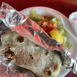 Mariscos Colima - Chile verde burrito that I took a bite out of