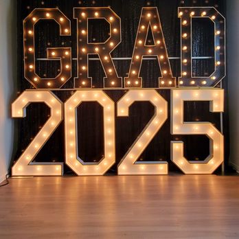 MM Event Creations - 2025 Memorable GRAD 2025 marquees. Can be repainted any color or your choice - Party Equipment Rentals Near Me MM Event Creations - 2025 Memorable GRAD 2025 marquees. Can be repainted any color or your choice - Party Equipment Rentals Near Me