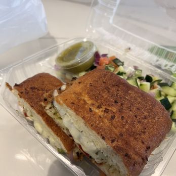 George's Greek Grill - Crispy Chicken Panini Cucumber Salad - Greek Near Me - Los Angeles, California George's Greek Grill - Crispy Chicken Panini Cucumber Salad - Greek Near Me - Los Angeles, California