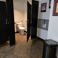 The Tuckaway Tavern & Butchery - Ladies room has a diaper station, 3 stalls, 2 sinks, 1 hand dryer