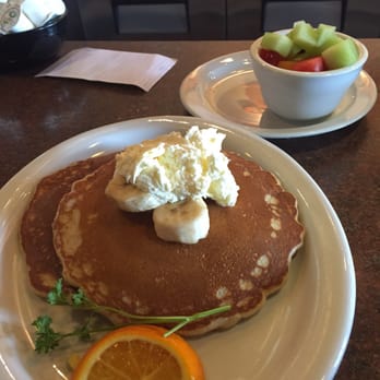 Cafe Cup - Banana nut pancakes and fruit cup - Breakfast & Brunch Near Me - Huntington Beach, California