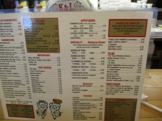 Menu photo 1 K & L Barbecue Hopewell, VA