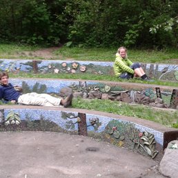 Beautiful mosaic wall done by children and local community groups. Beautiful mosaic wall done by children and local community groups.