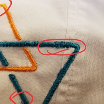 Kre8ing Your Ideas - More loose threads. And a weird section of narrower stitching. - Customized Merchandise Near Me - Pikesville, Maryland