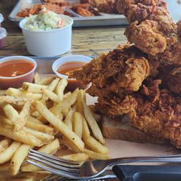 5 piece chicken sandwich (medium heat) with sweet heat sauce.