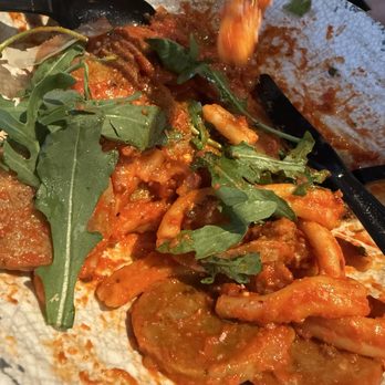 Slice House by Tony Gemignani - Bucatini with meat sauce add sausage. ( I like a little arugula in my pasta) - Pizza Near Me - Gilbert, Arizona