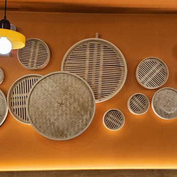 Grandma's Dumpling House - Dim Sum bamboo baskets hanging on wall - Chinese Near Me - New York, New York Grandma's Dumpling House - Dim Sum bamboo baskets hanging on wall - Chinese Near Me - New York, New York