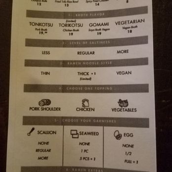Yokato Yokabai - Circle what you want on this paper to indicate your order - Ramen Near Me - Montreal, Quebec Yokato Yokabai - Circle what you want on this paper to indicate your order - Ramen Near Me - Montreal, Quebec
