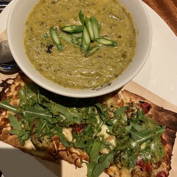 Seasons 52 - Asparagus Soup , Pesto Chicken - New American Near Me - Houston, Texas