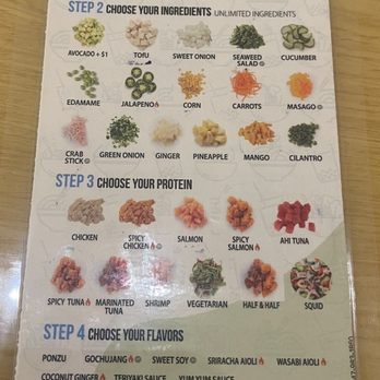 Poke Go - Poke bowl menu Use a dry erase marker and select your ingredients - Poke Near Me - Ocala, Florida Poke Go - Poke bowl menu Use a dry erase marker and select your ingredients - Poke Near Me - Ocala, Florida