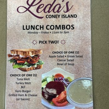 Leda's Coney Island - Lunch combo menu - Breakfast & Brunch Near Me - Livonia, Michigan