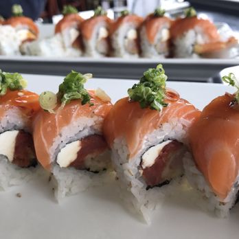 Station Sushi - Sneaky Tiki = equivalent of Salmon roll and Salmon Kama(Grilled Salmon Skin on) - Sushi Bars Near Me - Solana Beach, California Station Sushi - Sneaky Tiki = equivalent of Salmon roll and Salmon Kama(Grilled Salmon Skin on) - Sushi Bars Near Me - Solana Beach, California