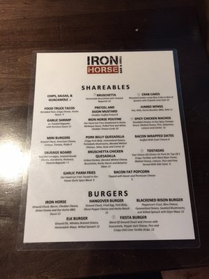 Menu photo 2 Iron Horse Bar and Grill Algonquin, IL
