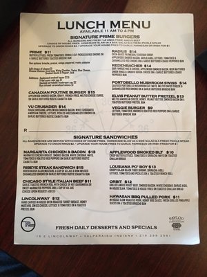 Menu photo 8 Radius Valparaiso, IN