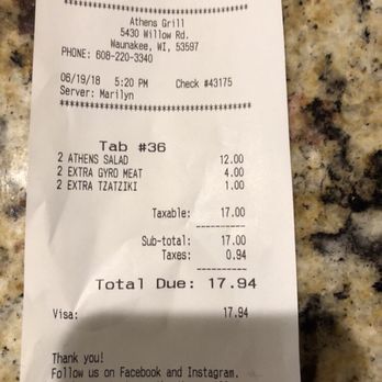 Athens Grill - Greek Near Me - Waunakee, Wisconsin