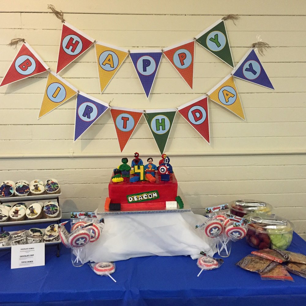 Brickspace Steam Lab and Lego Creativity Center - Super hero cake table - Preschools Near Me - Benicia, California