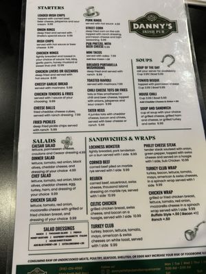 Menu photo 2 Dannys Irish Pub Belleville, IL