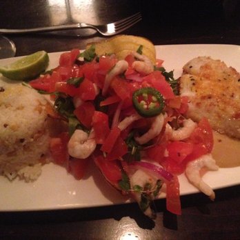 Tucci's - Sesame walleye w/ shrimp ceviche, tomato, jalapeño, jasmine rice, crispy plantains, citrus soy butter sauce, chili and chive oils. Not good. - Seafood Near Me - Dublin, Ohio Tucci's - Sesame walleye w/ shrimp ceviche, tomato, jalapeño, jasmine rice, crispy plantains, citrus soy butter sauce, chili and chive oils. Not good. - Seafood Near Me - Dublin, Ohio