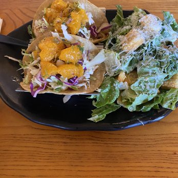 Pier 76 Fish Grill - 2 smoked fish tacos and a cesar salad. I had a tropical iced tea. - Seafood Near Me - Riverside, California Pier 76 Fish Grill - 2 smoked fish tacos and a cesar salad. I had a tropical iced tea. - Seafood Near Me - Riverside, California