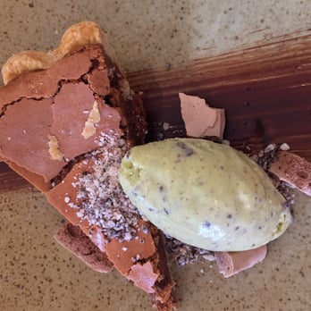 Husk - Chocolate Chess Pie with Homemade Mint Chip Ice Cream - American Near Me - Charleston, South Carolina Husk - Chocolate Chess Pie with Homemade Mint Chip Ice Cream - American Near Me - Charleston, South Carolina