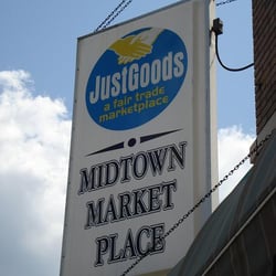 JustGoods Fair Trade Marketplace - Our corner sign