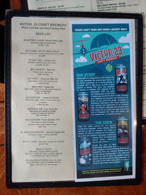 Menu photo 2 Victor 23 Craft Brewery Vancouver, WA Menu photo 2 Victor 23 Craft Brewery Vancouver, WA