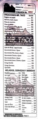 Menu photo 2 Mr. Taco Ciudad de México, DIF Menu photo 2 Mr. Taco Ciudad de México, DIF