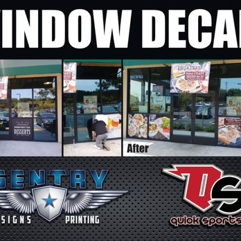 Sentry Printing - We offer custom window decals. Vinyl Lettering, Window Perf, or Vinyl Decals. Contour cutting available as well. - Printing Services Near Me - Bellflower, California Sentry Printing - We offer custom window decals. Vinyl Lettering, Window Perf, or Vinyl Decals. Contour cutting available as well. - Printing Services Near Me - Bellflower, California