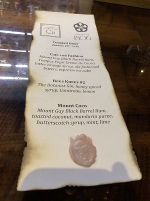 Menu photo 6 Copper 29 Bar Coral Gables, FL