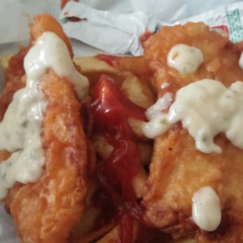 Camelot Fish & Chips - Drenched in sauces just how I like it!! - Seafood Near Me - Pacifica, California