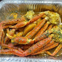 Kraby Crab - Fletcher - Crab Boil with shrimp and potatoes. Their CAJUN sauce is a MUST!