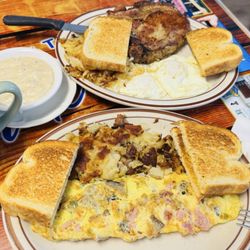 Zarate's Family Restaurant - Pork chops and eggs fried, house omelette