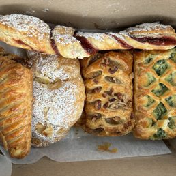 Choc croissant, almond croissant, pecan pastry, spinach pastry-covered up are the butter Greek yogurt and cherry pastries, raspberry twist. Choc croissant, almond croissant, pecan pastry, spinach pastry-covered up are the butter Greek yogurt and cherry pastries, raspberry twist.