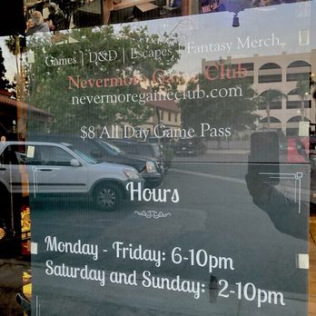 Nevermore Game Club - Hours 6/26 - Tabletop Games Near Me - Riverside, California Nevermore Game Club - Hours 6/26 - Tabletop Games Near Me - Riverside, California