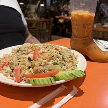 Eat My Thai Cuisine - R1.Thai Fried Rice with Thai tea in a boot - Salad Near Me - Albuquerque, New Mexico Eat My Thai Cuisine - R1.Thai Fried Rice with Thai tea in a boot - Salad Near Me - Albuquerque, New Mexico