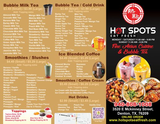 Menu photo 1 Hot Spots Eat Fresh Denton, TX Menu photo 1 Hot Spots Eat Fresh Denton, TX