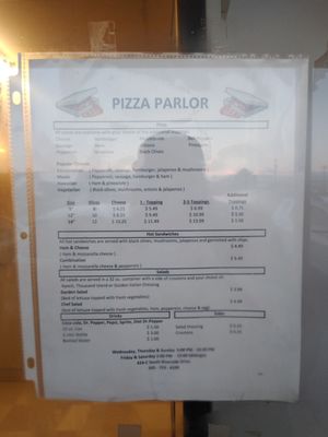 Menu photo 2 Pizza Parlor Espanola, NM