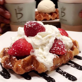 Caffe Bene - Waffle with whipped cream and strawberries - Coffee & Tea Near Me - Torrance, California