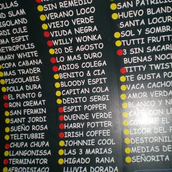 Espit Chupitos - Menu - Bars Near Me - Barcelona, B Espit Chupitos - Menu - Bars Near Me - Barcelona, B