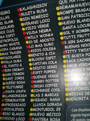 Menu photo 1 Espit Chupitos Barcelona, B Menu photo 1 Espit Chupitos Barcelona, B