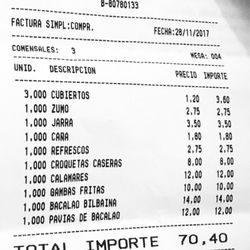 El Rocio - Cobran por los cubiertos, lo que no se hace legalmente en espana