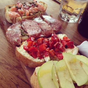 Postino Annex - A nice variety of bruschettas (salmon, salami, red pepper and brie)! - Wine Bars Near Me - Tempe, Arizona