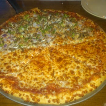 Corner Slice - Large Pizza - Half Cheese, Half Veggies and Hamburger - Pizza Near Me - Greensboro, North Carolina