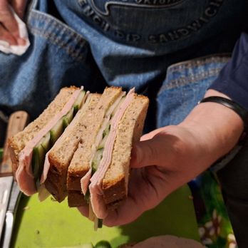Schreiner's Fine Sausages - Making sandwiches using veal bologna and smoked Swiss cheese from Schreiner's - Meat Shops Near Me - Glendale, California Schreiner's Fine Sausages - Making sandwiches using veal bologna and smoked Swiss cheese from Schreiner's - Meat Shops Near Me - Glendale, California