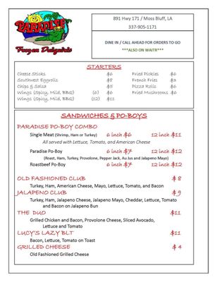 Menu photo 3 Paradise Grill & Daiquiris Moss Bluff, LA