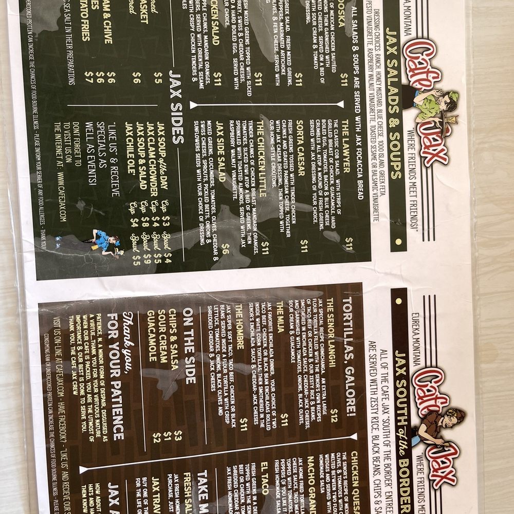 Cafe Jax - Menu - Diners Near Me - Eureka, Montana
