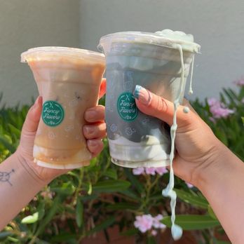 Fancy Flavors - spilling the drink trying to crack the chocolate - Macarons Near Me - San Jose, California Fancy Flavors - spilling the drink trying to crack the chocolate - Macarons Near Me - San Jose, California
